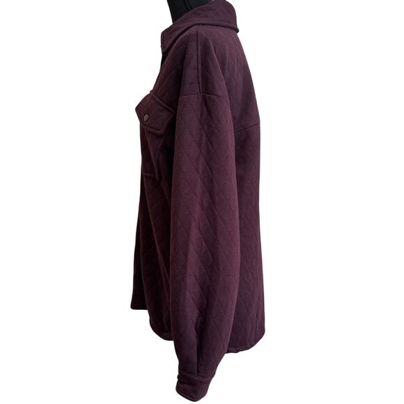 Mountain and Isles Women’s Quilt Shirt Jacket Sz M Eggplant Chore Jacket Shacket - Picture 3 of 11